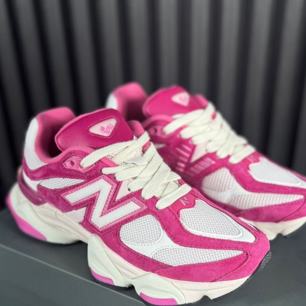 New Balance Women's Fuchsia and White Sneakers